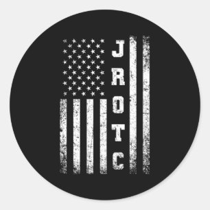 Adesivo Redondo Jrotc Estados Unidos Junior Rotc American Flag
