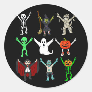 Adesivo Redondo Jubilização de Halloween Monstros Meninos K