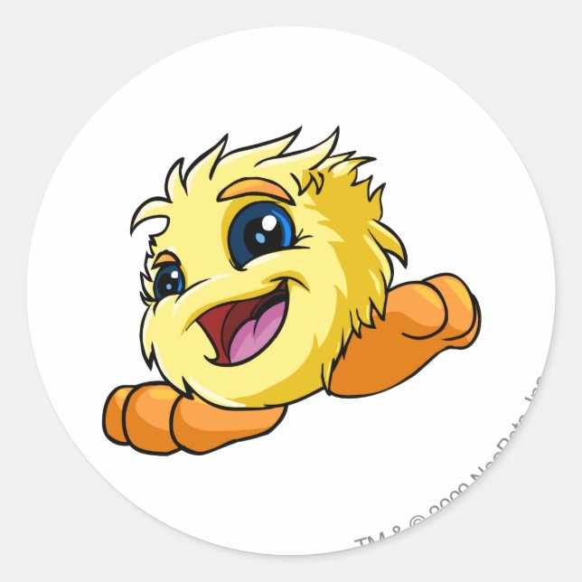 Adesivo Redondo JubJub amarelo (Frente)