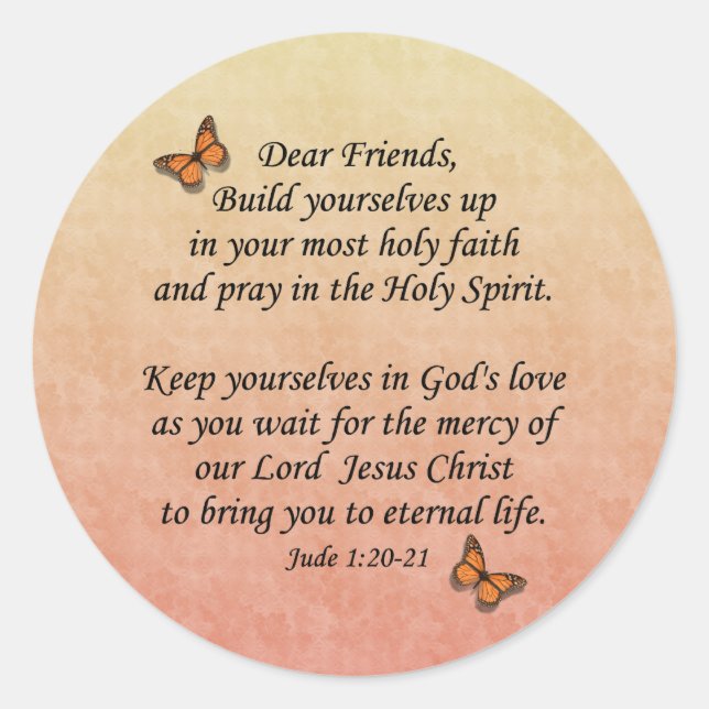 Adesivo Redondo Jude 1:20-21 ~ Santa fé (Frente)