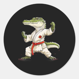 Adesivo Redondo Judô Crocodilo Natureza Kickboxing Taekwondo Artes