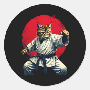 Adesivo Redondo Judo Karate Cat Para Homens
