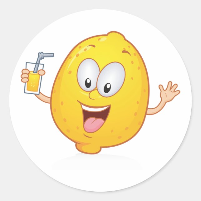 Adesivo Redondo Juicy Lemon Drink (Frente)