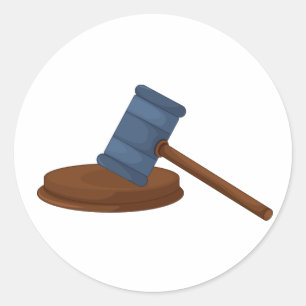 Adesivo Redondo Juiz Gavel Stickers