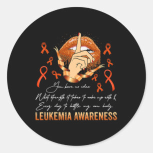 Adesivo Redondo Juíza-me Leucemia Sensibilização Guerreira Laranja