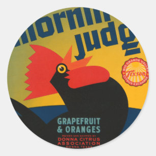 Adesivo Redondo Juíza Mornin Grapefruit e Laranjas