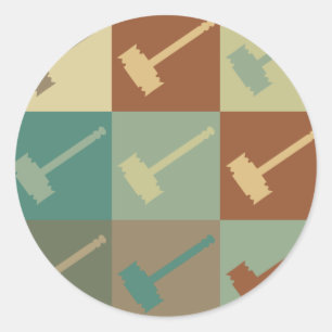 Adesivo Redondo Julgando o pop art