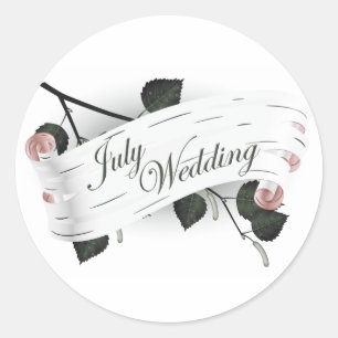 Adesivo Redondo Julho Wedding Seal : Folhas da temporada :
