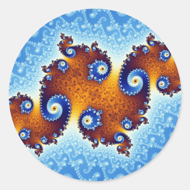 Adesivo Redondo Julia Island Mandelbrot Set (Frente)