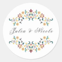 Adesivo Redondo Julia & Nicole