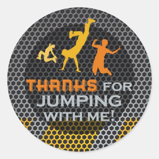 Adesivo Redondo Jump Birthday Boy Matando Obrigado Stickers (Frente)