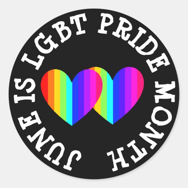 Adesivo Redondo June é LGBT Pride Month Stickers (Frente)