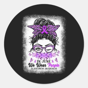Adesivo Redondo June Vestimos Purple Alzheimerheimer Sensibiliza