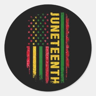 Adesivo Redondo juneteenth bandeira dos eua rei negro melanina pai