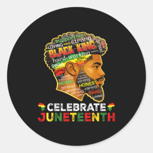 Adesivo Redondo Juneteenth celebra 1865 liberdade rei negro