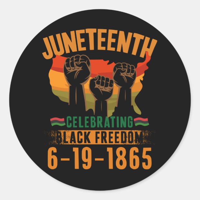 Adesivo Redondo Juneteenth Celebrating Black Freedom 186 African (Frente)