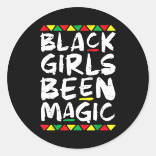 Adesivo Redondo Juneteenth garotas negras foram magia melanina afr