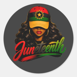 Adesivo Redondo Juneteenth Mulheres Afro Negras Melanina Liberdade
