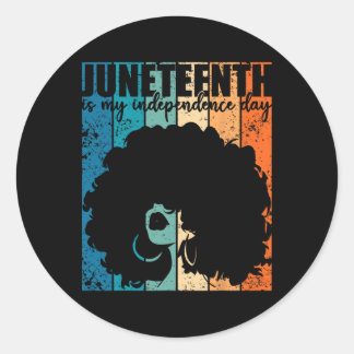 Adesivo Redondo Juneteenth My Independence Day Retro Afro Women Me