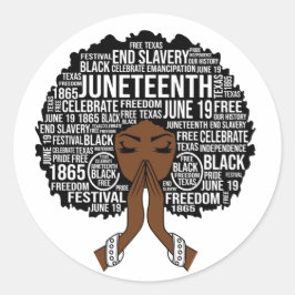 Adesivo Redondo Juneteenth Vibes Only Melanin Men Women Boy & Girl