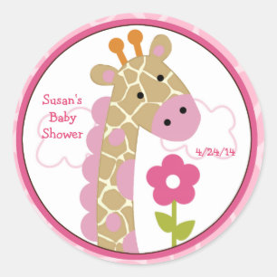Adesivo Redondo Jungle/Girl Giraffe/Stickers/Tops de Cupcake