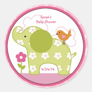 Adesivo Redondo Jungle Jill/Girl Elephant/Stickers/Tops de Cupcake