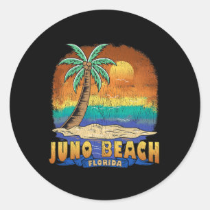 Adesivo Redondo Juno Beach Flórida Vintage angustiou Souvenir