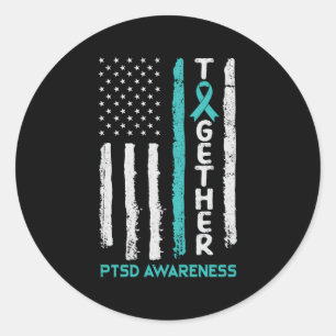 Adesivo Redondo Juntamente Com A Sensibilização Do Ptsd Da Faixa D
