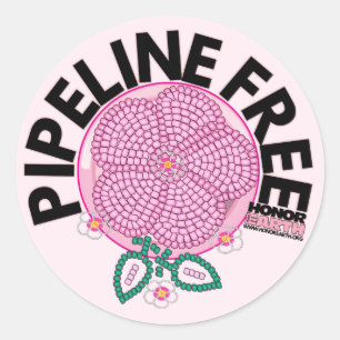 Adesivo Redondo Junte-se à honra o mês de consciência do cânce