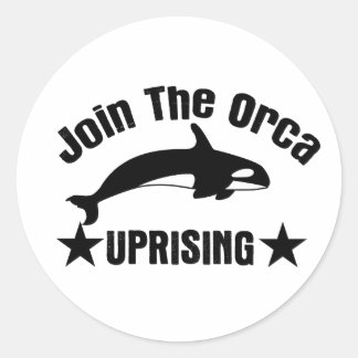 Adesivo Redondo Junte-Se À Revolta Orca