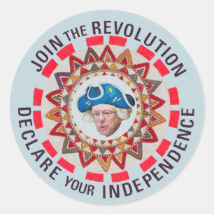 Adesivo Redondo Junte-se à revolução (de Bernie)