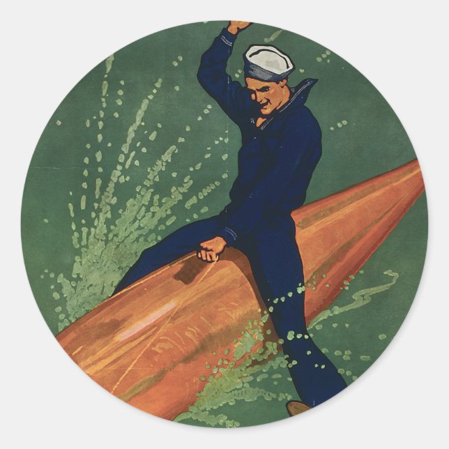 Adesivo Redondo Junte-se ao Marinho (Frente)