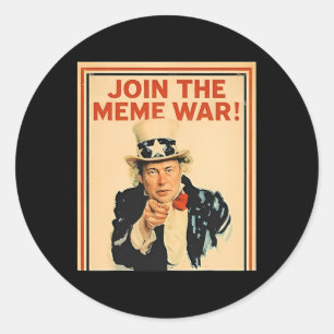 Adesivo Redondo Junte-se ao Trump da Guerra Meme