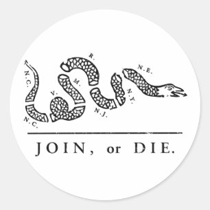 Adesivo Redondo Junte-se ou morra-se - libertário