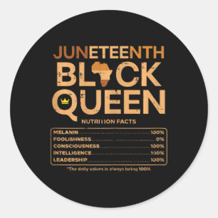 Adesivo Redondo Junteécimo Negro Rainha Melanina - Coragem Nutrici