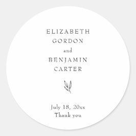 Adesivo Redondo Juntos Casamento Elegante Minimalista Obrigado