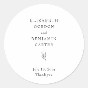 Adesivo Redondo Juntos Casamento Elegante Minimalista Obrigado