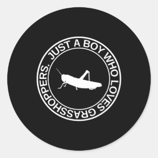 Adesivo Redondo Just A Boy Who Loves Grhoppers Gift For Men Katydi