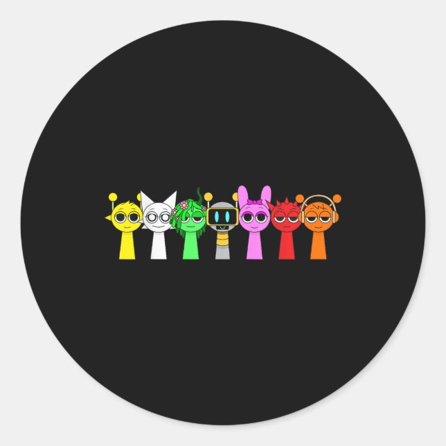 Adesivo Redondo Just A Boy Who Loves Sprunky Funny Sprunky Game  (Frente)