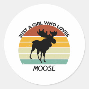 Adesivo Redondo Just a girl who loves moose