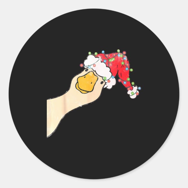 Adesivo Redondo Just A Jolly Goose Funny Silly Goose Santa Christm (Frente)