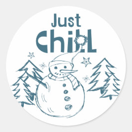 Adesivo Redondo Just Chill Playful Christmas