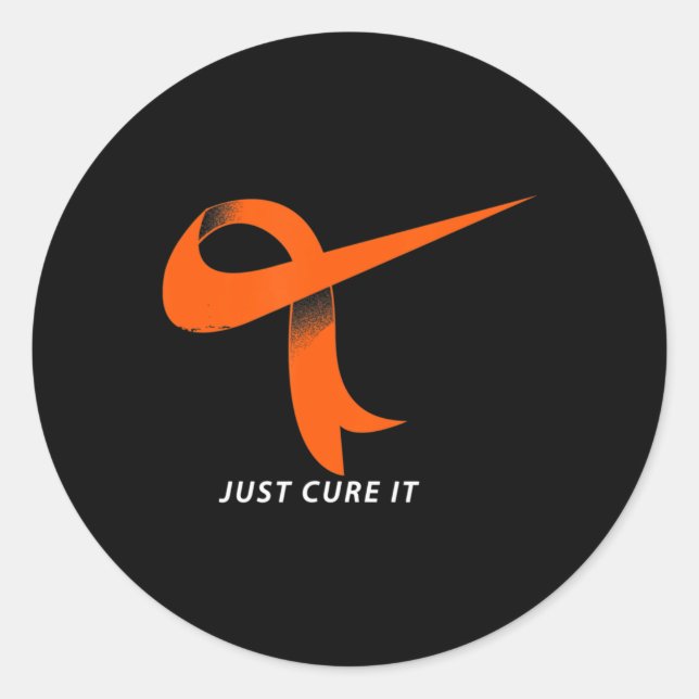 Adesivo Redondo Just Cure It Orange Ribbon Leukemia Awareness  (Frente)