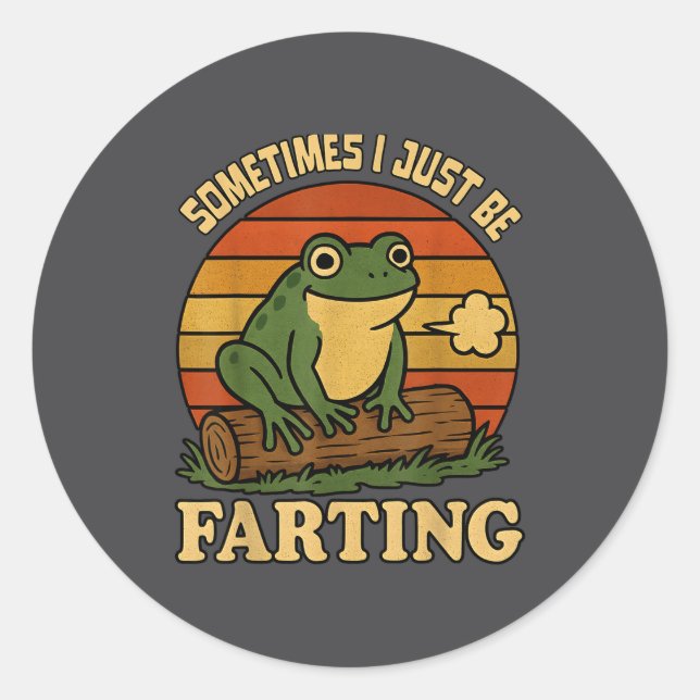 Adesivo Redondo Just I Sometimes Frog Farting Sarcastic Joke (Frente)