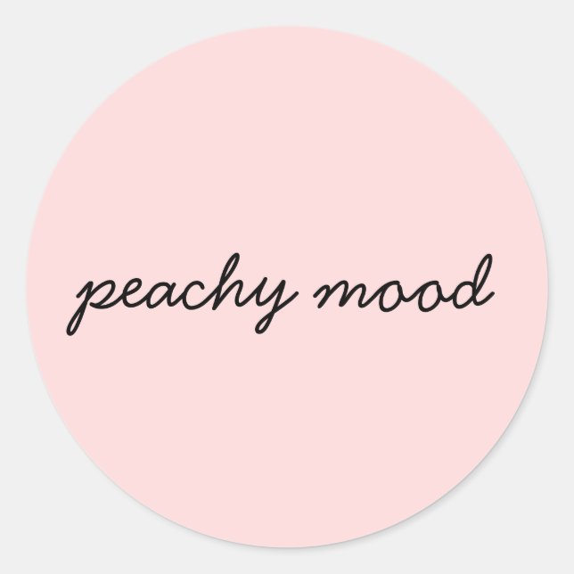 Adesivo Redondo Just Peachy Cute Minimalist Script Design (Frente)