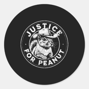 Adesivo Redondo Justiça Para O Amendoim O Esquilo - Pnut Pnut Pean
