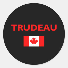 Adesivo Redondo Justin Trudeau Canadá Flag Dark