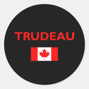 Adesivo Redondo Justin Trudeau Canadá Flag Dark