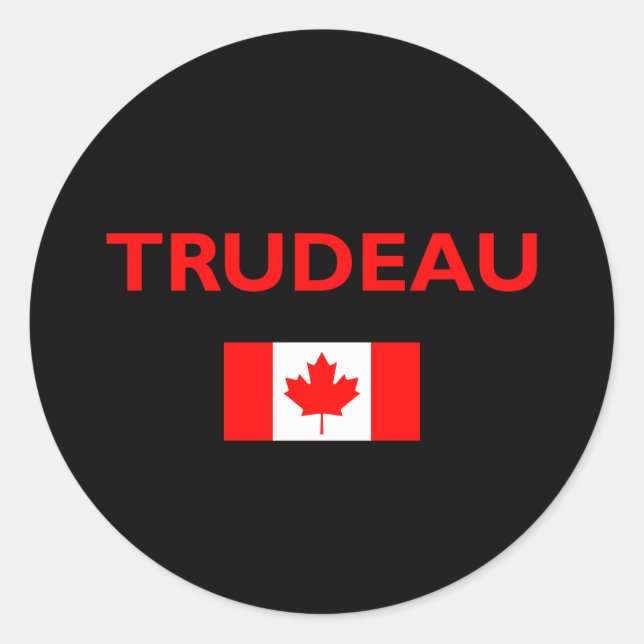 Adesivo Redondo Justin Trudeau Canadá Flag Dark (Frente)