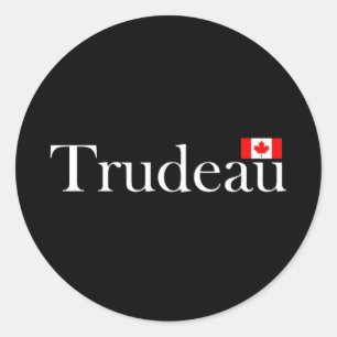 Adesivo Redondo Justin Trudeau Oficial Canadense Flag Dark Color